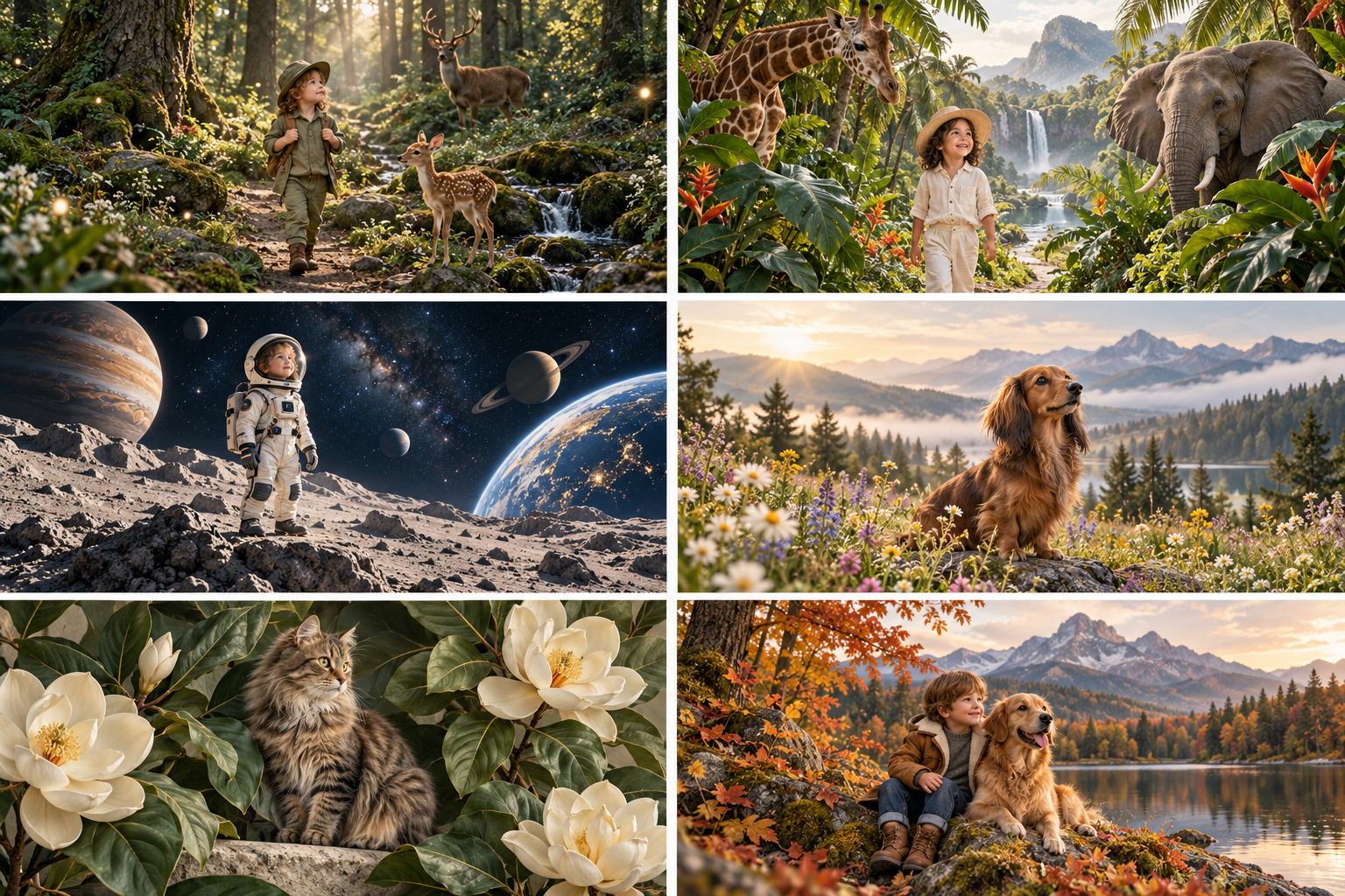 Six wallpaper ideas featuring children and pets